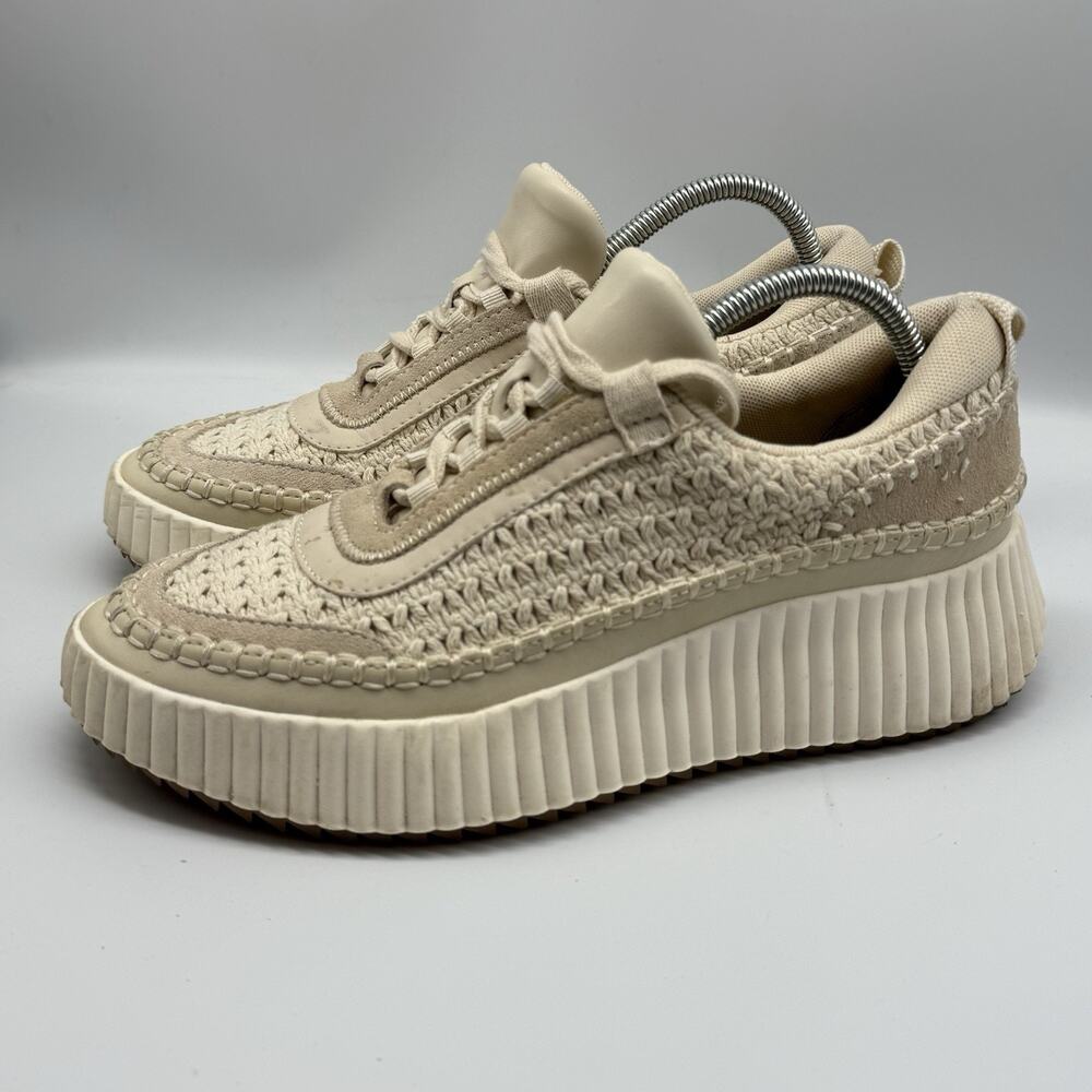 Dolce Vita Womens Knit Sneakers Sandstone Beige Dolen Shoes SIZE 7.5 US Boho